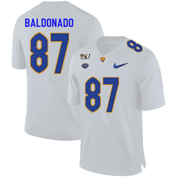 2019 Men #87 Habakkuk Baldonado Pitt Panthers College Football Jerseys Sale-White